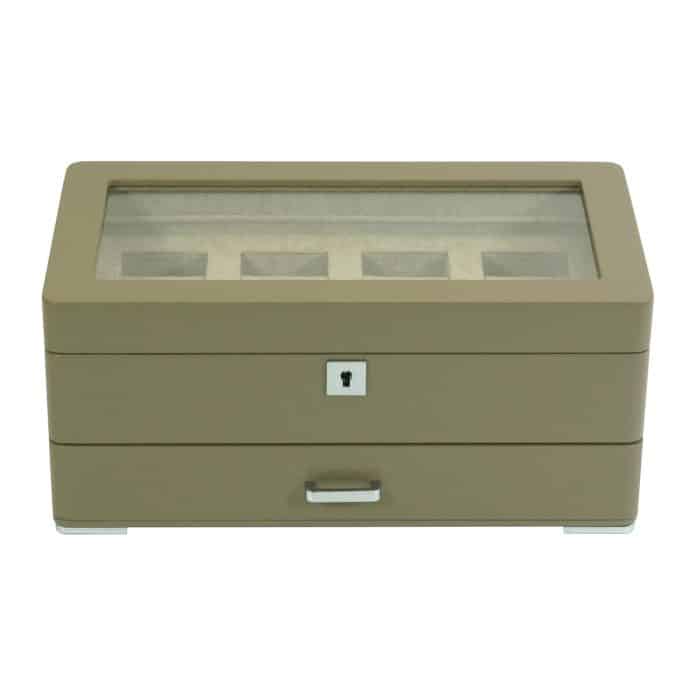 4 Slot Heirloom Collection Watch Box with Draw - Claystone