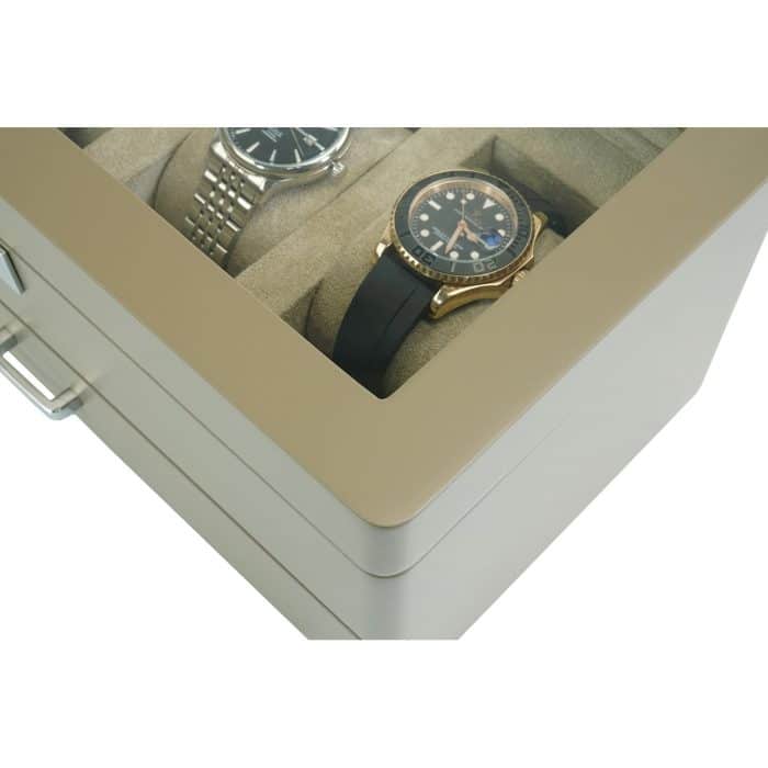 4 Slot Heirloom Collection Watch Box with Draw - Claystone