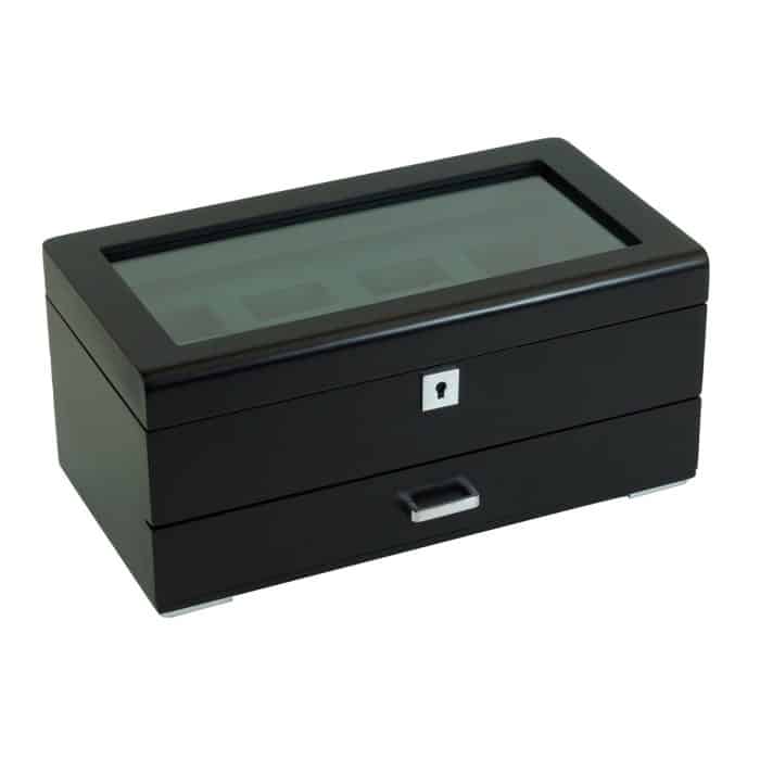 4 Slot Heirloom Collection Watch Box with Draw - Moss